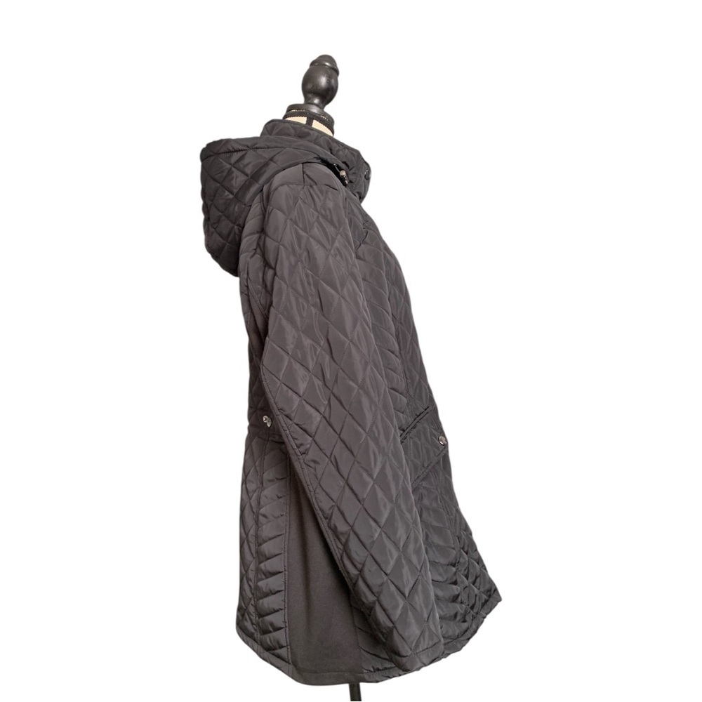 ▪️Sebby Collection Black Quilted Jacket with Detachable Hood▪️ - Picture 2 of 9